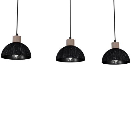 Висящ полилей ERIK 3xE27/60W/230V кафяв/черен