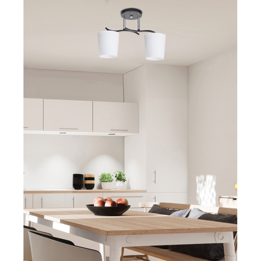 Висящ полилей ESNYR 2xE27/40W/230V черен/бял