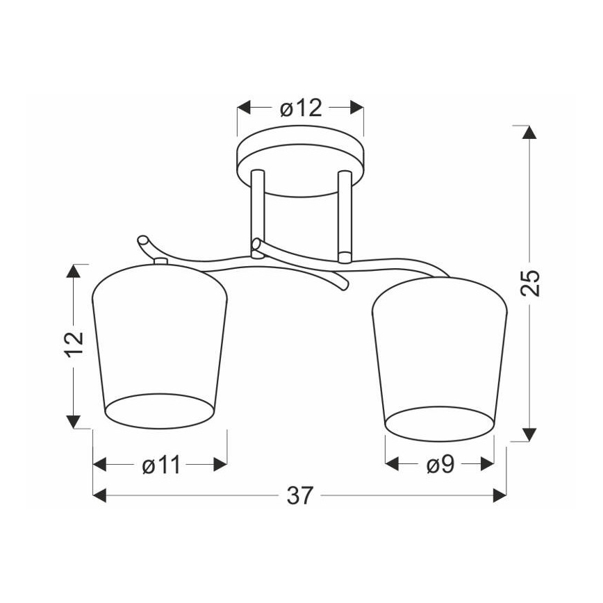 Висящ полилей ESNYR 2xE27/40W/230V черен/бял