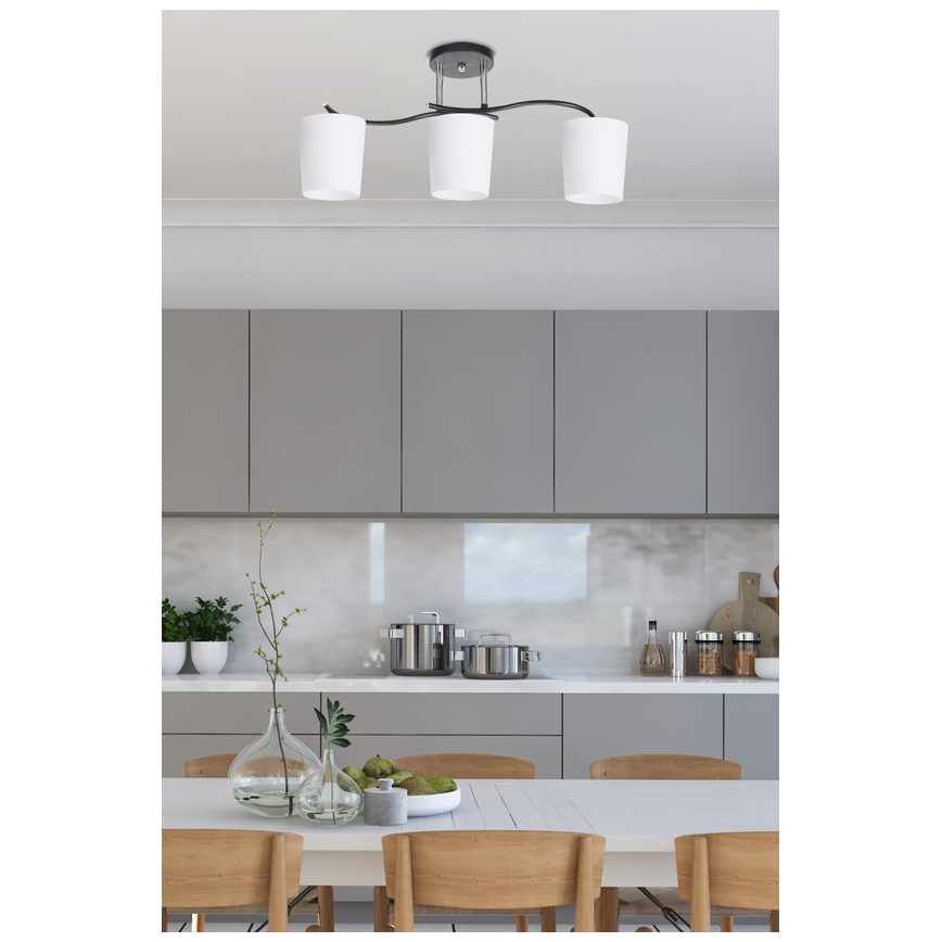 Висящ полилей ESNYR 3xE27/40W/230V черен/бял