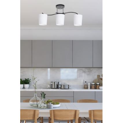 Висящ полилей ESNYR 3xE27/40W/230V черен/бял