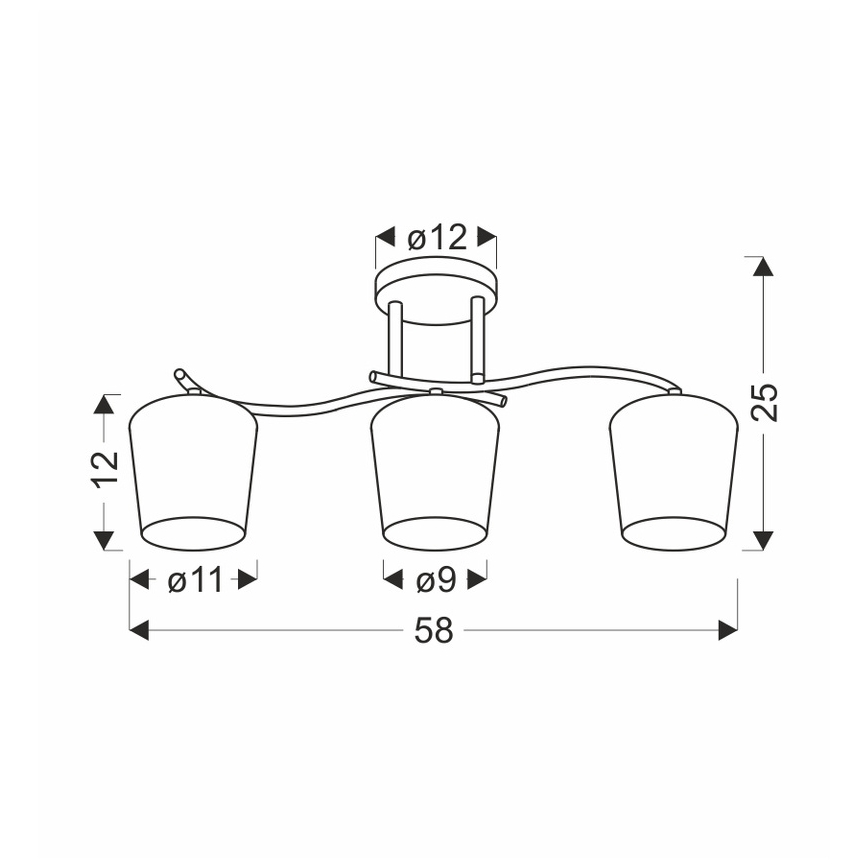 Висящ полилей ESNYR 3xE27/40W/230V черен/бял