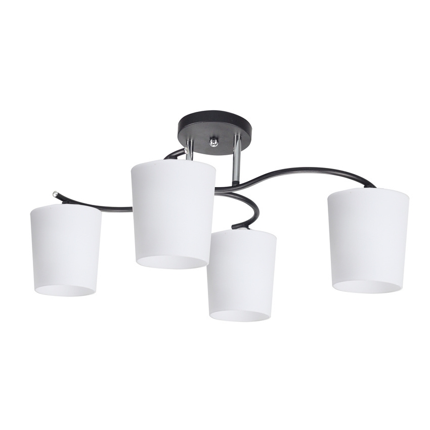 Висящ полилей ESNYR 4xE27/40W/230V черен/бял