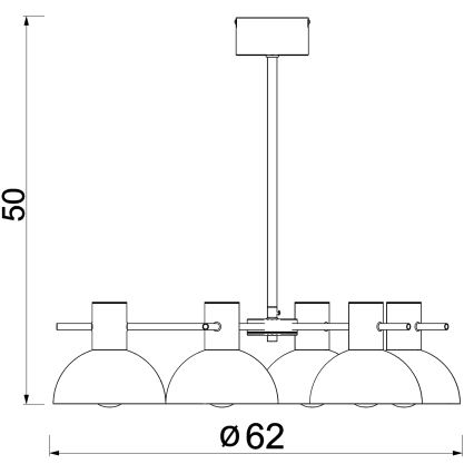 Висящ полилей ESTATE MINI 5xE27/15W/230V черен