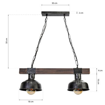 Висящ полилей FARO 2xE27/60W/230V