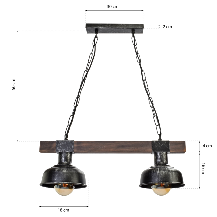 Висящ полилей FARO 2xE27/60W/230V