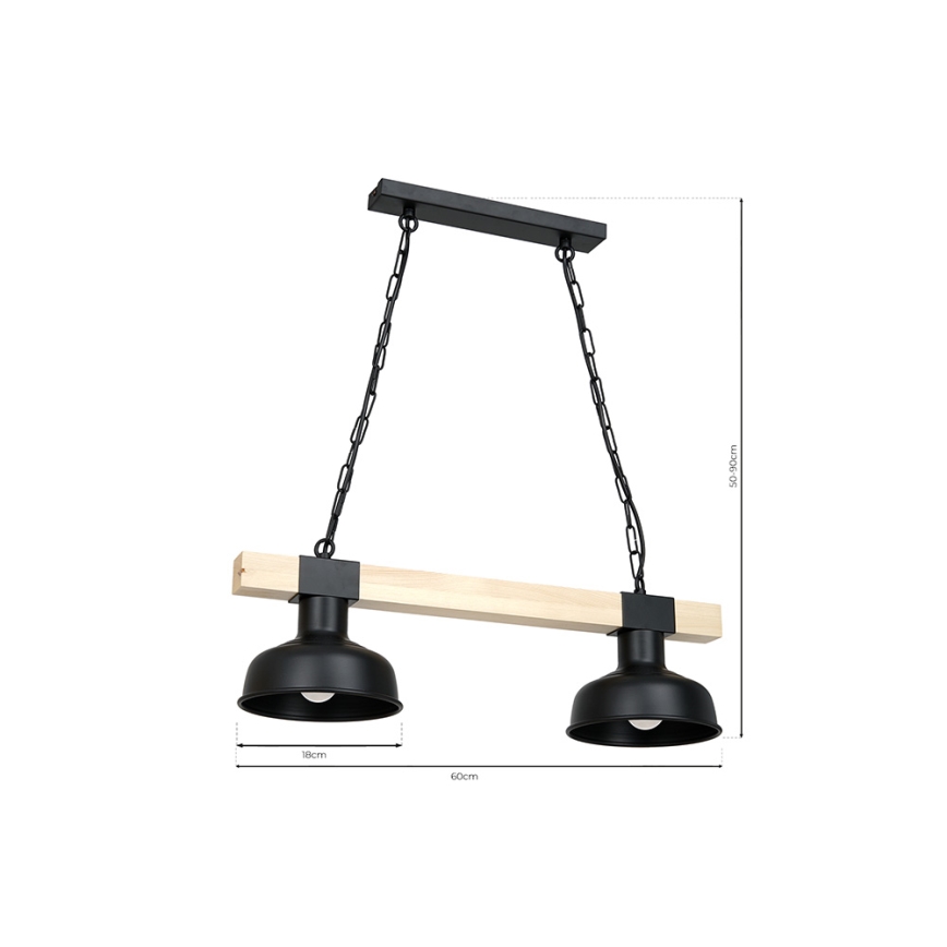 Висящ полилей FARO 2xE27/60W/230V