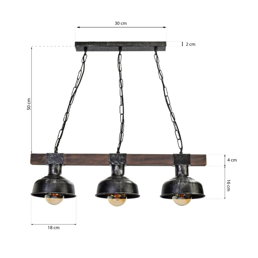 Висящ полилей FARO 3xE27/60W/230V