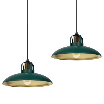 Висящ полилей FELIX 2xE27/60W/230V зелен