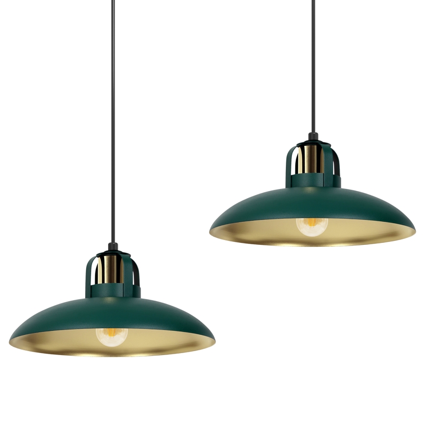 Висящ полилей FELIX 2xE27/60W/230V зелен