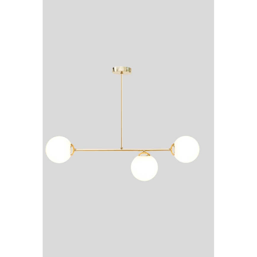 Висящ полилей FIRA 3xE27/60W/230V златист