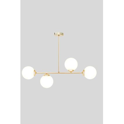 Висящ полилей FIRA 4xE27/60W/230V златист