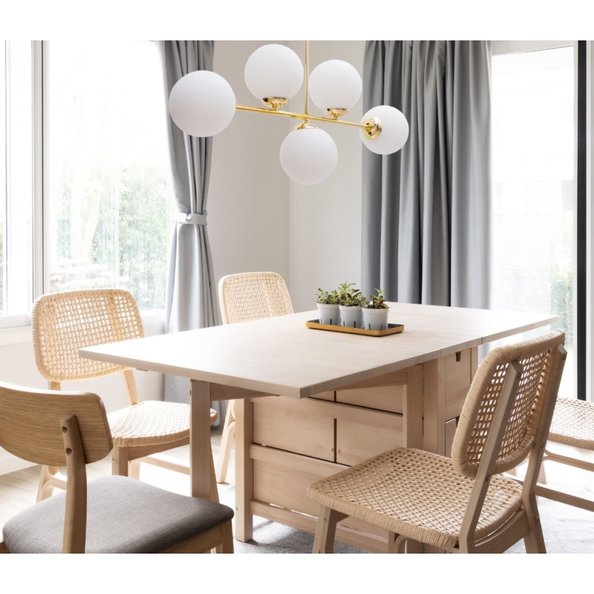 Висящ полилей FIRA 5xE27/60W/230V златист