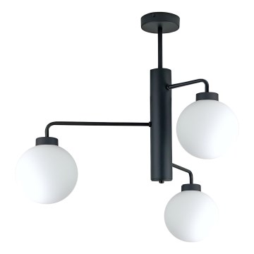 Висящ полилей FLEX 3xE27/60W/230V черен/бял
