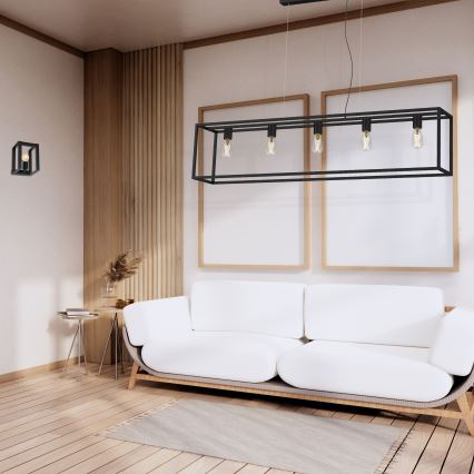 Висящ полилей FRAME 5xE27/60W/230V черен