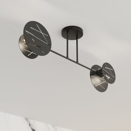 Висящ полилей FRICK 2xE27/15W/230V черен