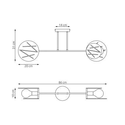 Висящ полилей FRICK 2xE27/15W/230V черен