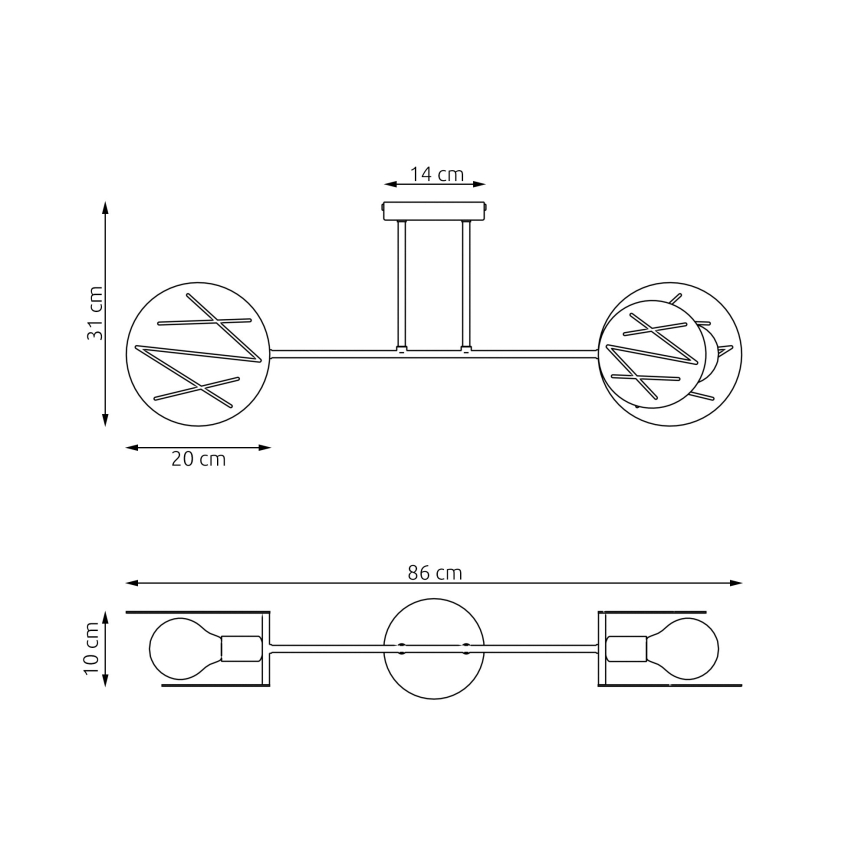 Висящ полилей FRICK 2xE27/15W/230V черен