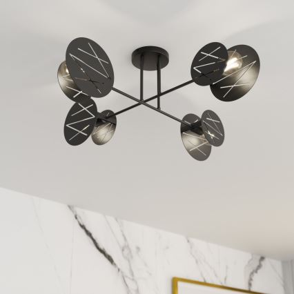 Висящ полилей FRICK 4xE27/15W/230V черен