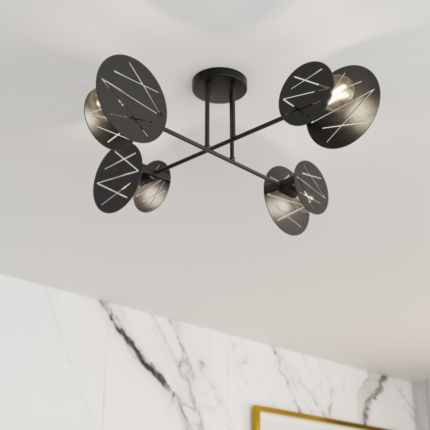 Висящ полилей FRICK 4xE27/15W/230V черен