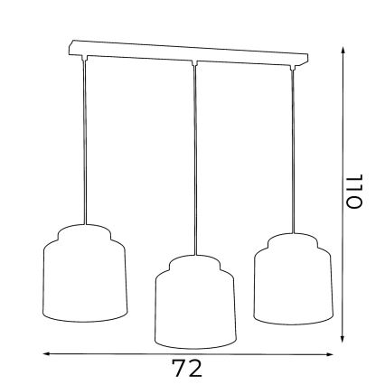 Висящ полилей FRODI 3xE27/60W/230V черен