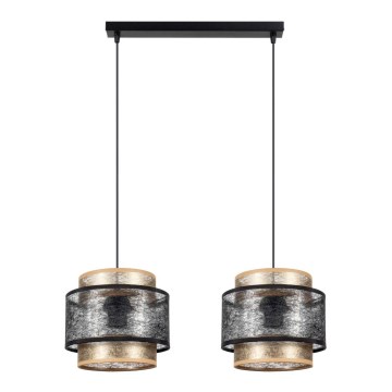 Висящ полилей GABI 2xE27/60W/230V златист/черен