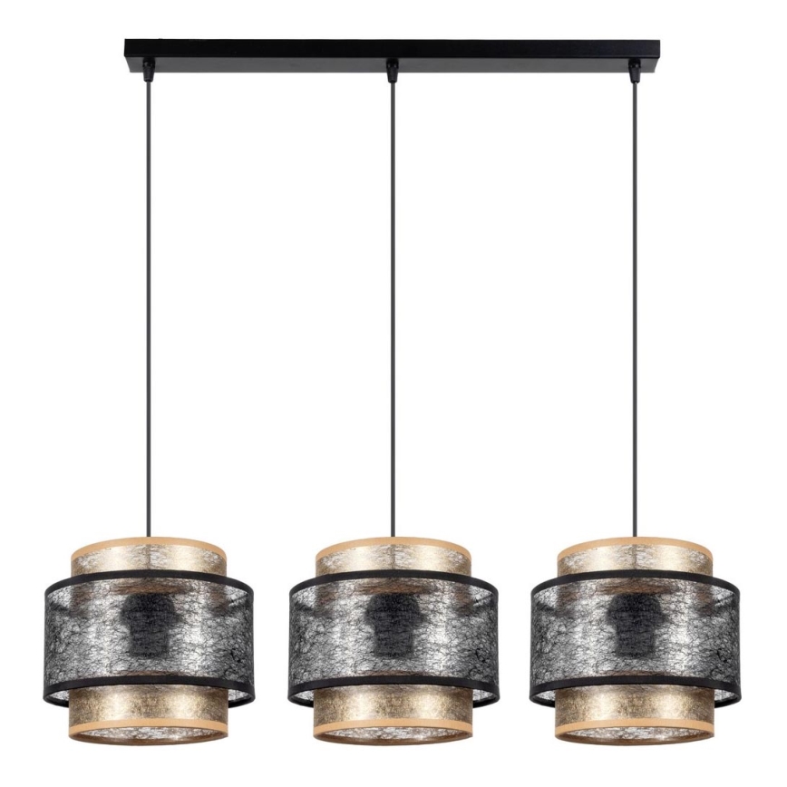 Висящ полилей GABI 3xE27/60W/230V златист/черен