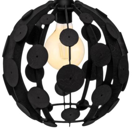 Висящ полилей GAIA 1xE27/60W/230V черен/кафяв Ø 18см