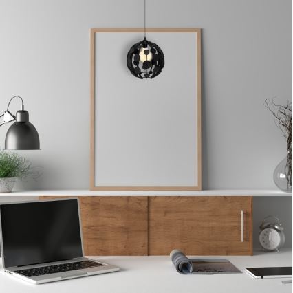 Висящ полилей GAIA 1xE27/60W/230V черен/кафяв Ø 18см