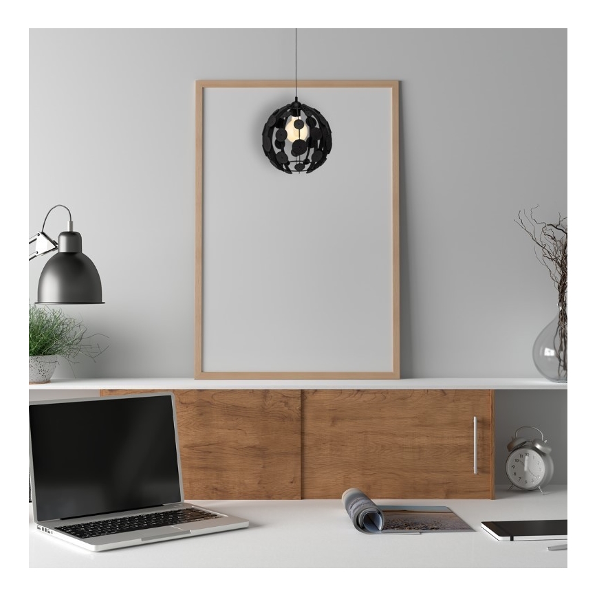 Висящ полилей GAIA 1xE27/60W/230V черен/кафяв Ø 18см