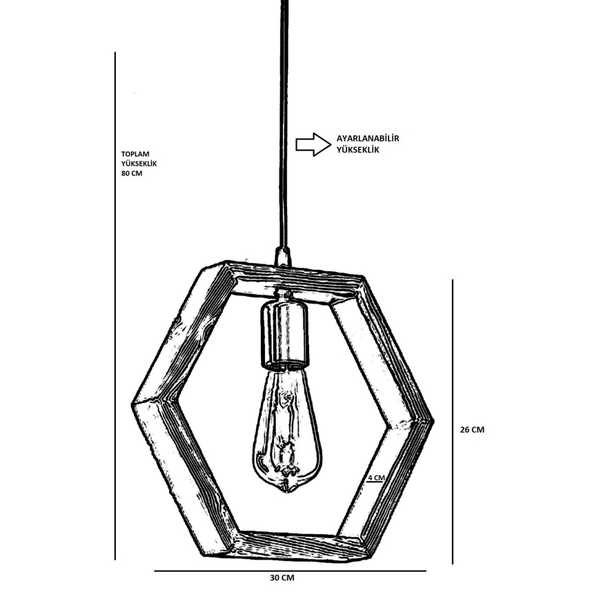 Висящ полилей GEOMETRIK 1xE27/60W/230V