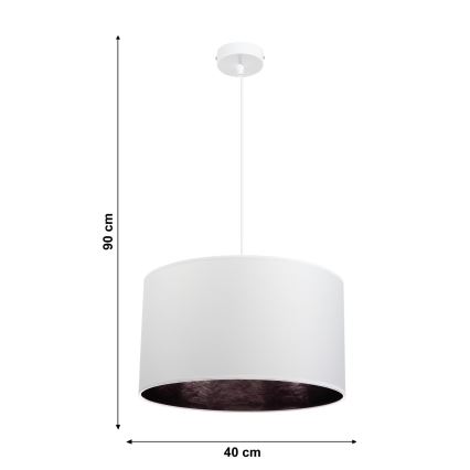 Висящ полилей GLEAM 1xE27/60W/230V бял/черен