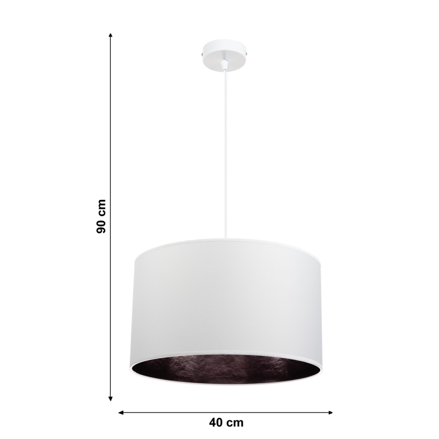 Висящ полилей GLEAM 1xE27/60W/230V бял/черен