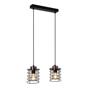 Висящ полилей GLOB 2xE27/40W/230V черен