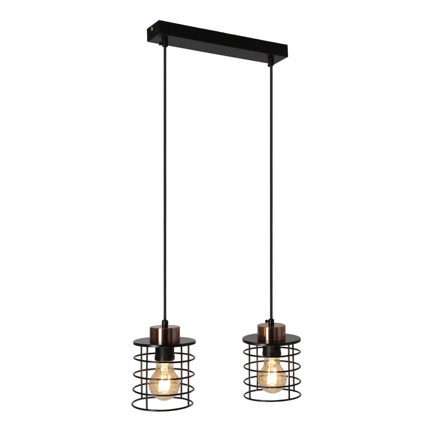 Висящ полилей GLOB 2xE27/40W/230V черен