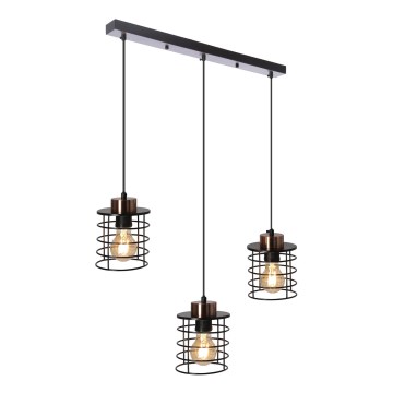 Висящ полилей GLOB 3xE27/40W/230V черен