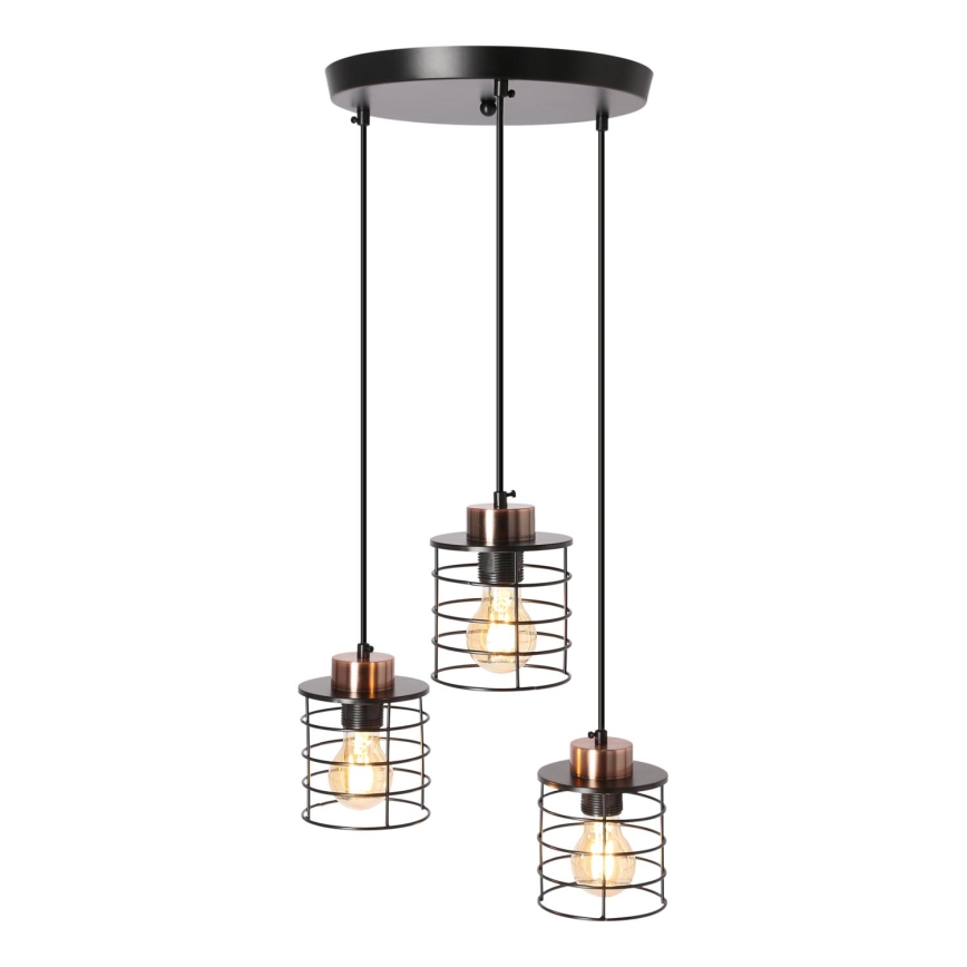 Висящ полилей GLOB 3xE27/40W/230V черен