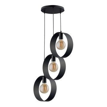 Висящ полилей HAPPY 3xE27/60W/230V черен