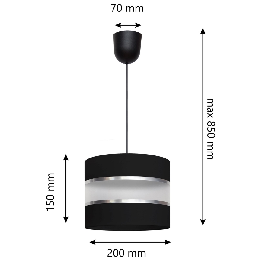 Висящ полилей HELEN 1xE27/15W/230V черен
