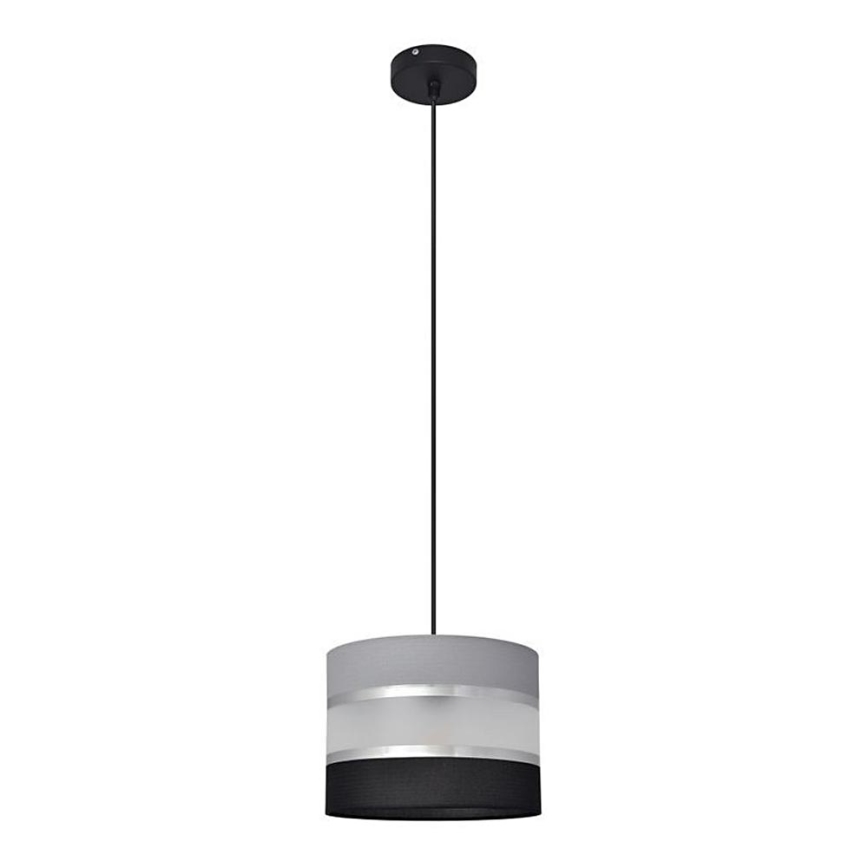 Висящ полилей HELEN 1xE27/15W/230V Ø 20 см черен/сив/сребрист