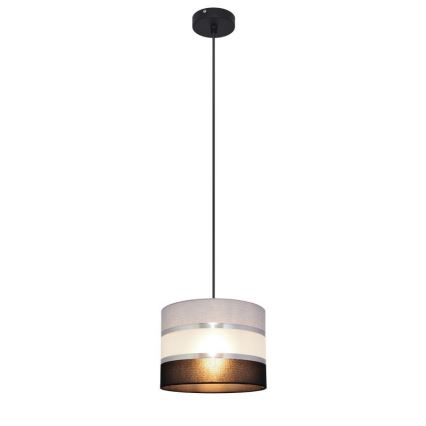 Висящ полилей HELEN 1xE27/15W/230V Ø 20 см черен/сив/сребрист