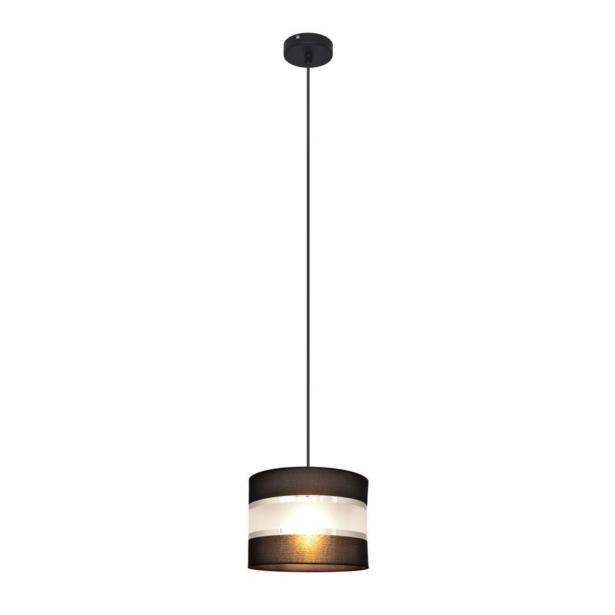 Висящ полилей HELEN 1xE27/15W/230V Ø 20 см черен/сребрист