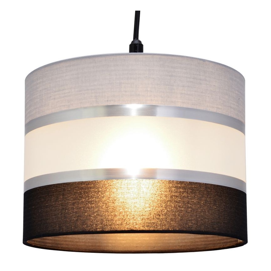 Висящ полилей HELEN 1xE27/15W/230V Ø 20 см черен/сив/сребрист