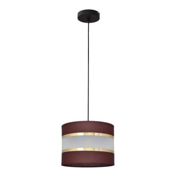 Висящ полилей HELEN 1xE27/15W/230V Ø 20 см кафяв/черен/златист