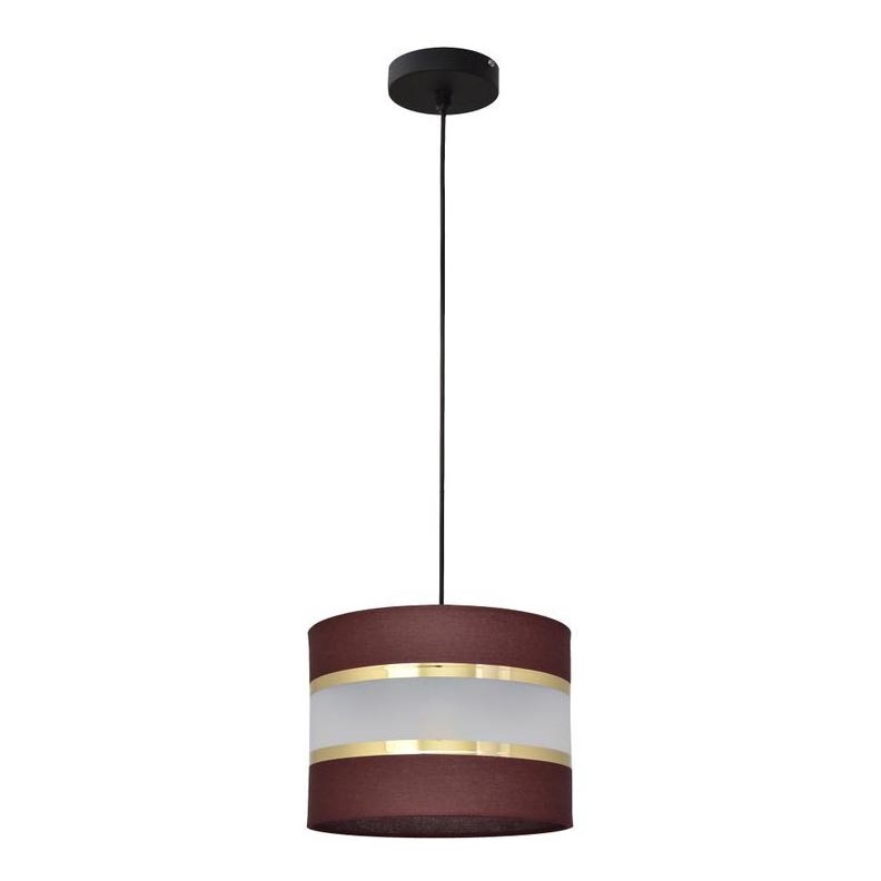 Висящ полилей HELEN 1xE27/15W/230V Ø 20 см кафяв/черен/златист