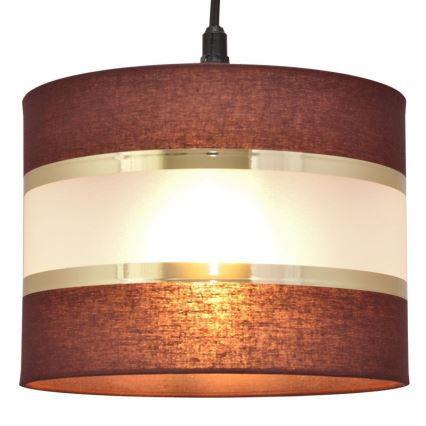 Висящ полилей HELEN 1xE27/15W/230V Ø 20 см кафяв/черен/златист