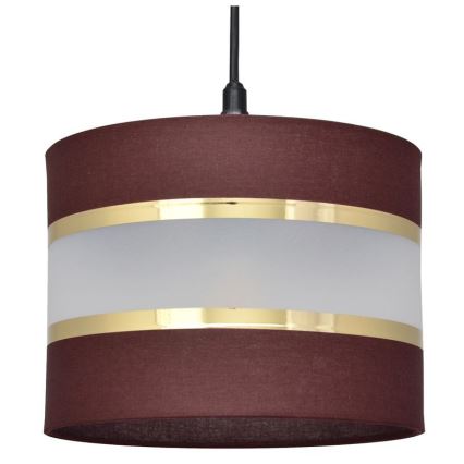 Висящ полилей HELEN 1xE27/15W/230V Ø 20 см кафяв/черен/златист