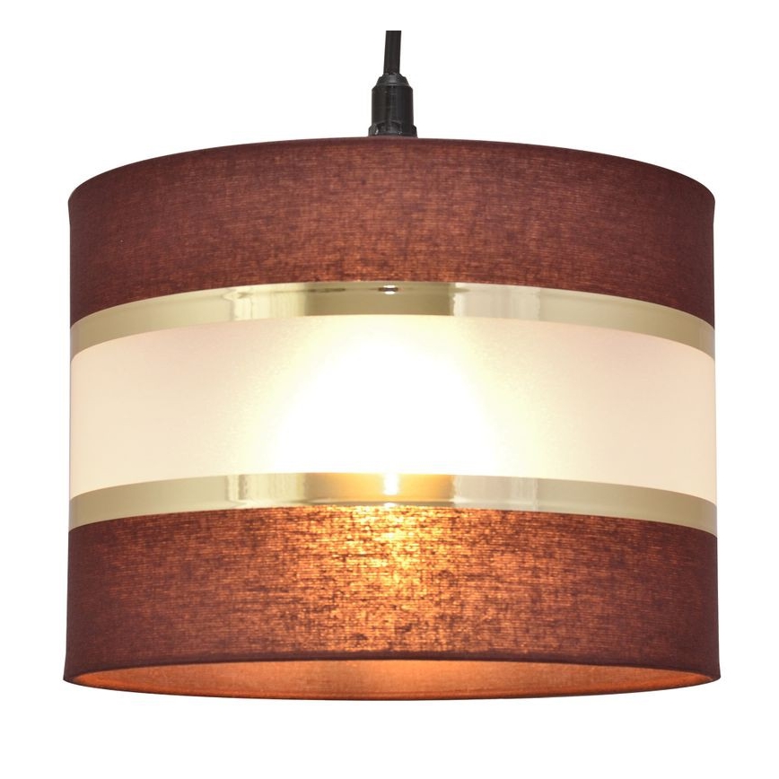 Висящ полилей HELEN 1xE27/15W/230V Ø 20 см кафяв/черен/златист