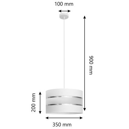 Висящ полилей HELEN 1xE27/15W/230V Ø 35 cм бял