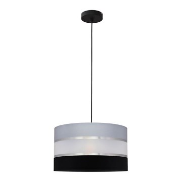 Висящ полилей HELEN 1xE27/15W/230V Ø 35 см черен/сив/сребрист